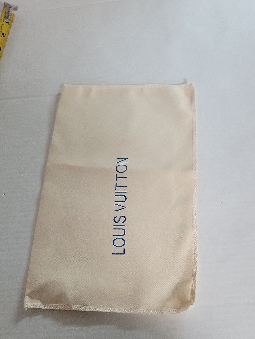 Louis Vuitton Cream Dust Pouch with Blue Logo